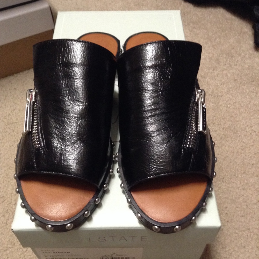 Black slip on flats